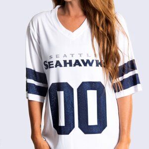 NFL Licensed White Tunic Crystal Pullover Jersey--Seattle Seahawks